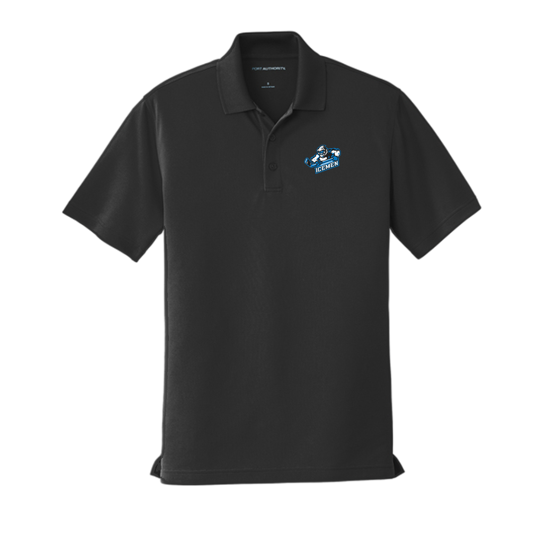 Jax Icemen Black Primary Logo UV Micro-Mesh Polo