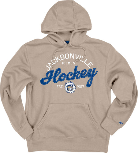 Jacksonville Icemen Khaki Felt Text Hoodie