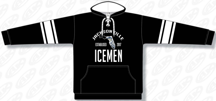 Jacksonville Icemen AK Black Hockey Laced Hoodie