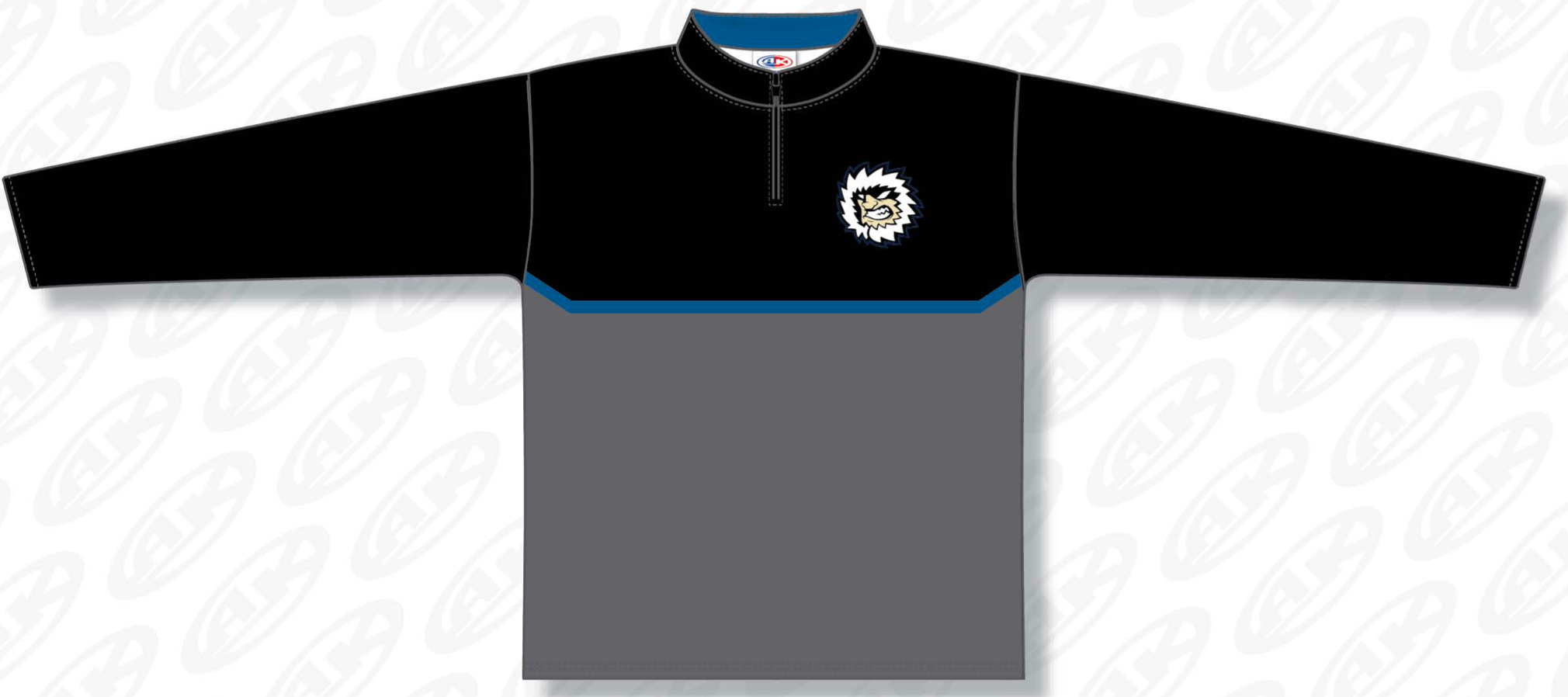 Jacksonville Icemen AK Black Grey Half-Zip