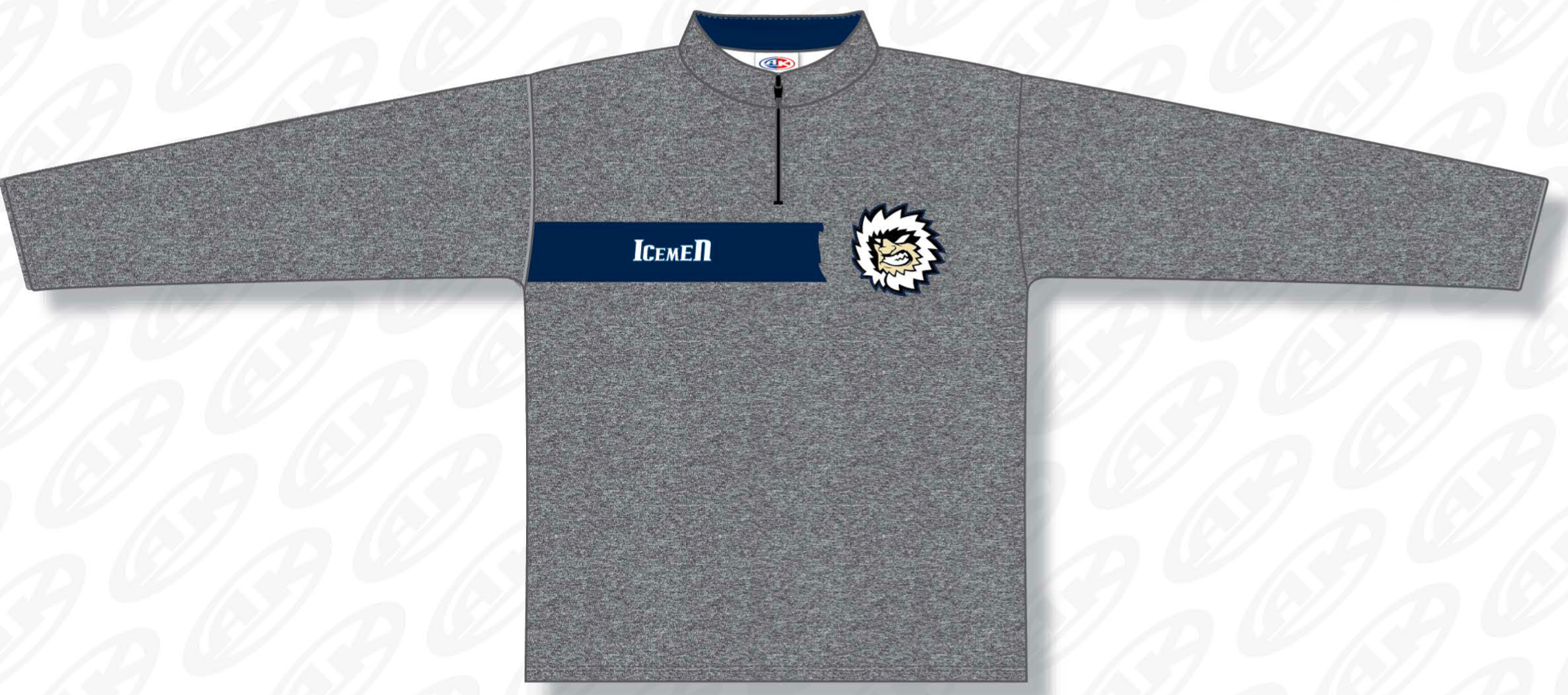 Jacksonville Icemen AK Heather Grey Half-Zip