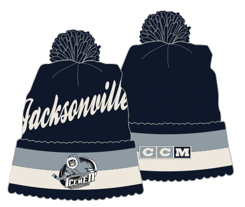 Jacksonville Icemen CCM Striped Logo Beanie