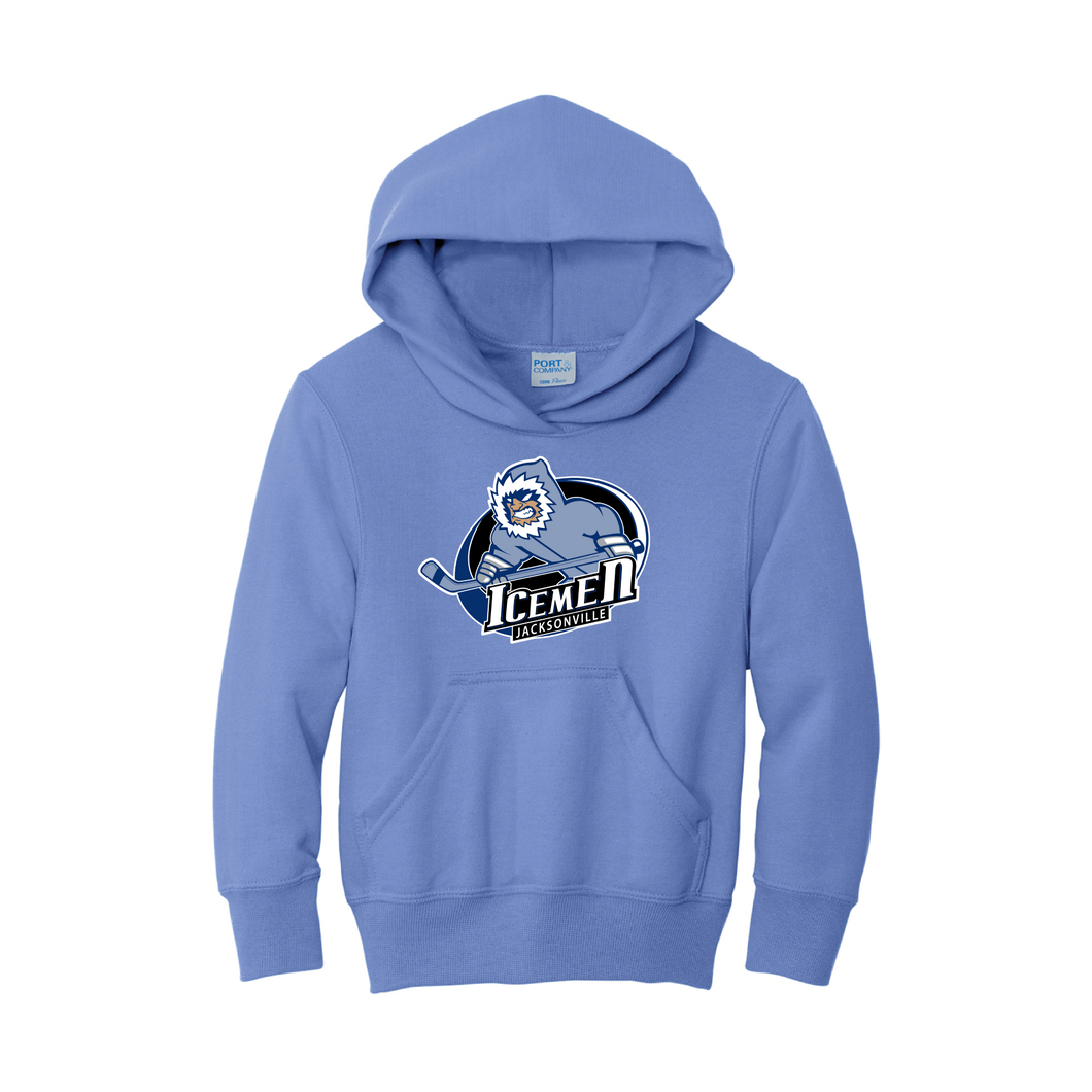 Jacksonville Icemen Youth Blue Primary Logo Fleece Pullover Hooded Sweatshirt