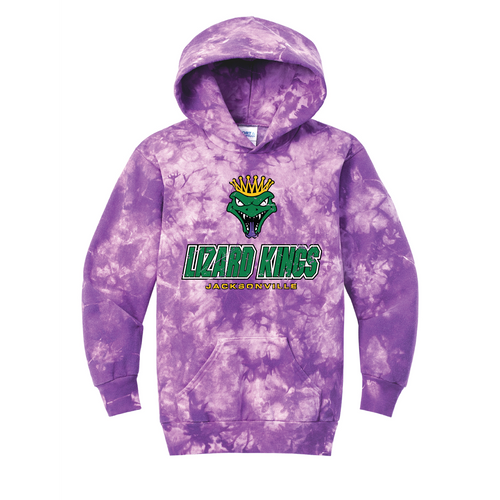 Lizard Kings Youth Purple Tie Dye Stacked Logo Hoodie