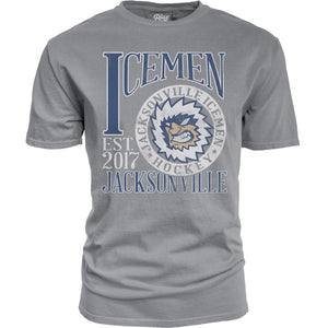 Jacksonville Icemen Grey 90's Vintage Style T-Shirt