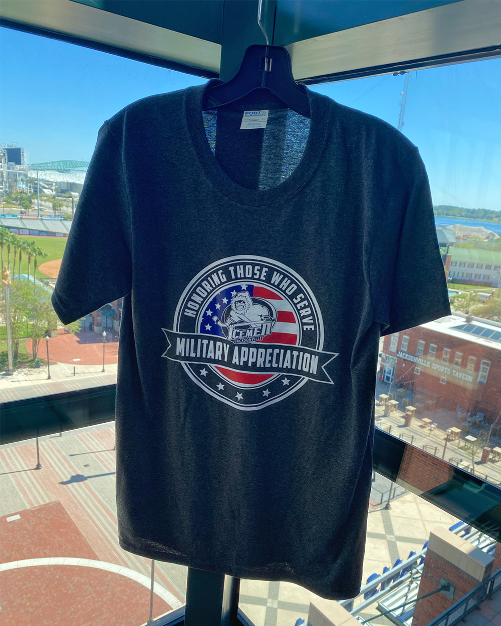 Jacksonville Icemen Adult Military Flag Short Sleeve T Shirt